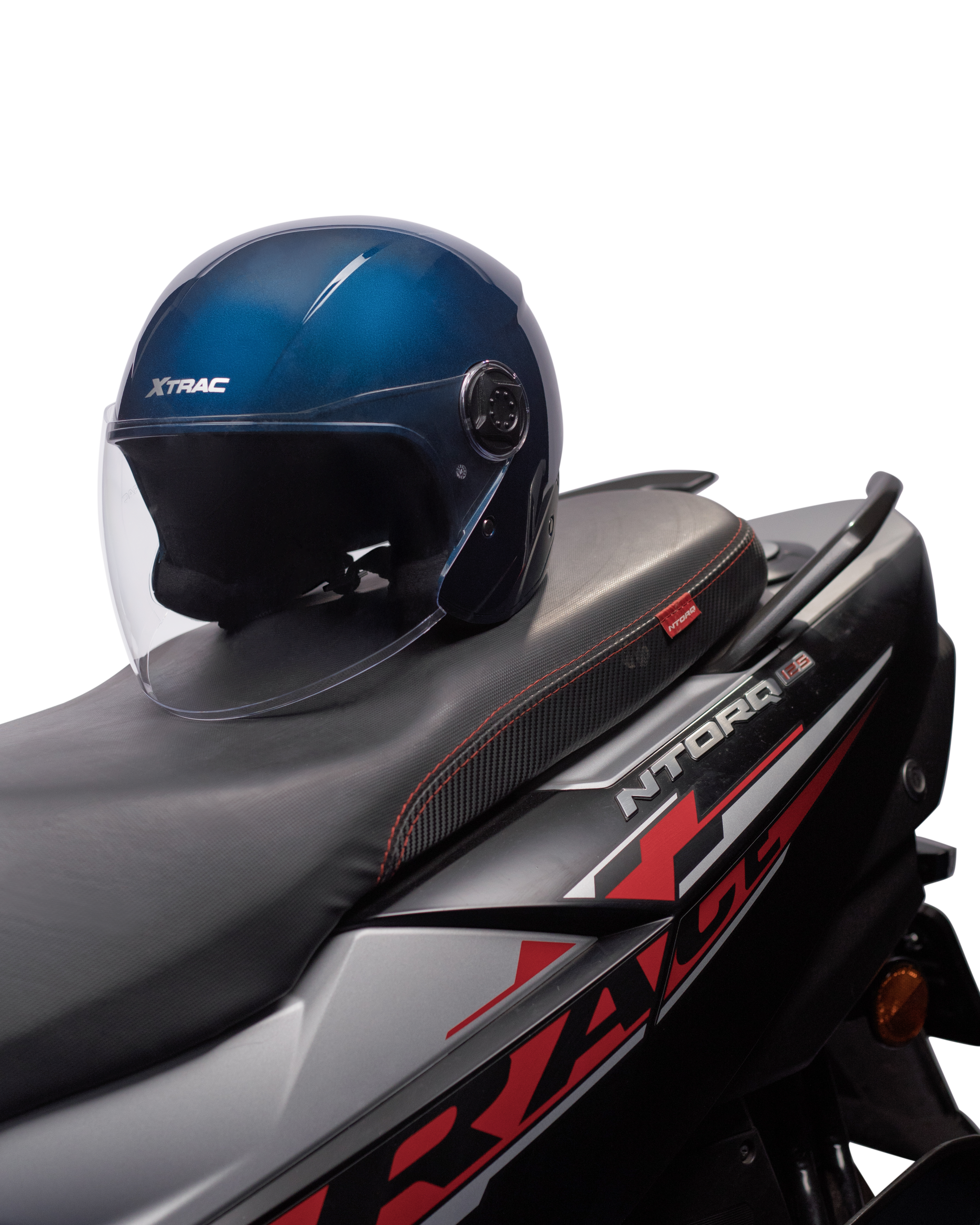 Xtrac Fit ISI Certified Half Face Bike Helmet with Clear Visor | Lightweight Open Face Helmet for Men & Women